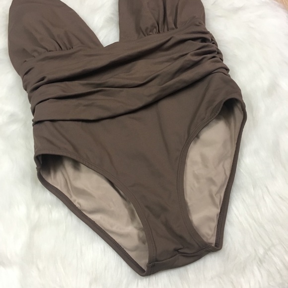 So Do Mel Fawn Beige The Ruched Halter One-Piece - Picture 2 of 5